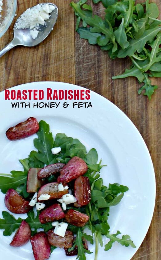 roasted radishes with honey, Roasted Radishes with Honey Feta Arugual