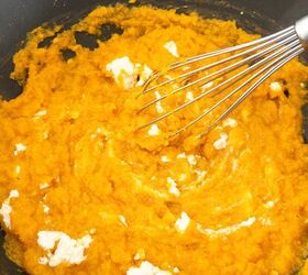 the best healthy mac and cheese recipe, Whisk in until melted 3 laughing cow cheese wedges into the butternut squash mixture in a pan
