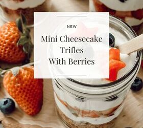 mini cheesecake trifle with berries, Summer treat that includes cheesecake berries and graham crackers
