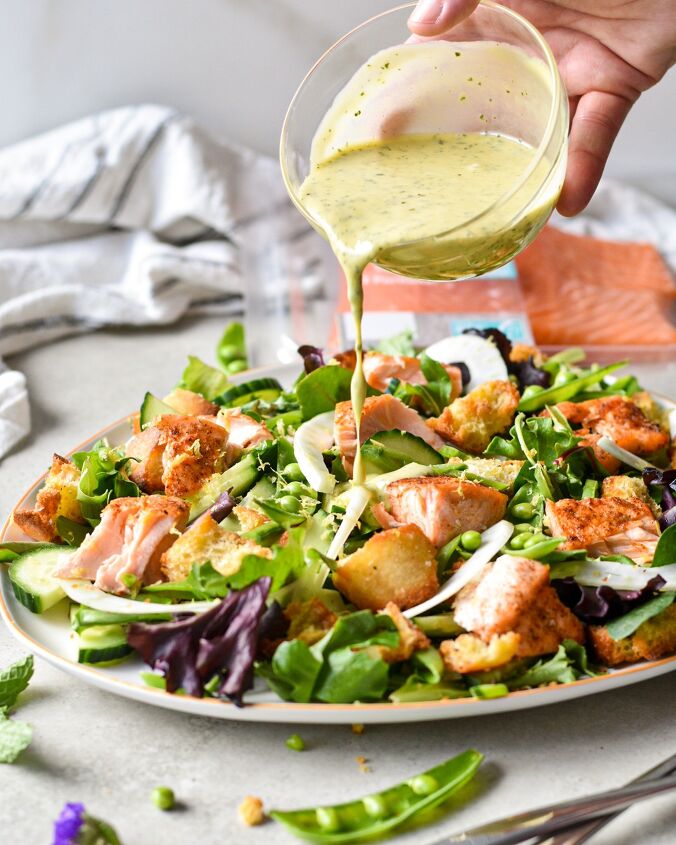 spring salmon panzanella salad, Salmon Salad