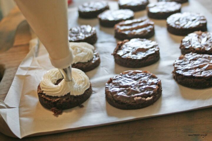 the easiest fancy dessert idea, brownie stack dessert