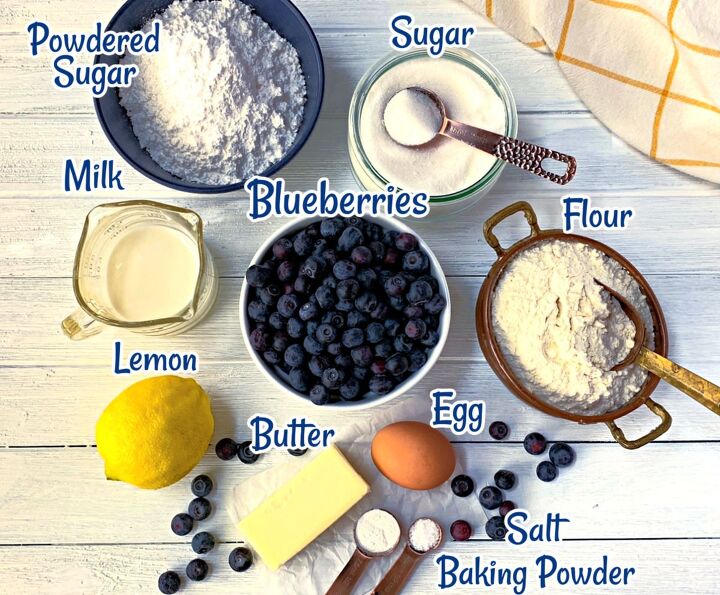 blueberry scones with lemon glaze, Scone ingredients