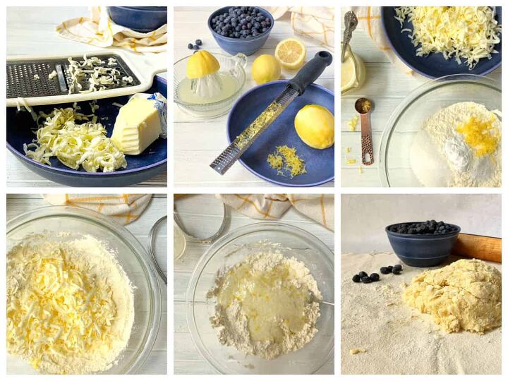 blueberry scones with lemon glaze, Steps to make scone dough