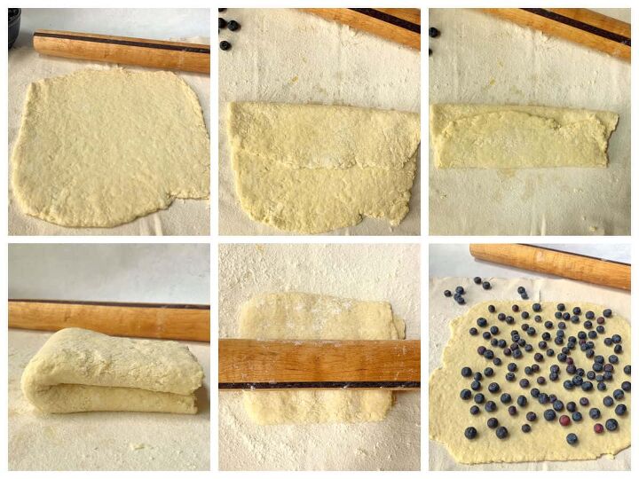 blueberry scones with lemon glaze, Roll out the scone dough