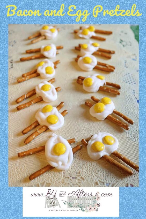 bacon and egg pretzels, Pinterest graphic of finished bacon and egg pretzels