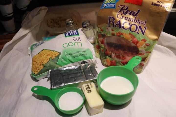 bacon cream cheese crockpot corn, ingredients picture