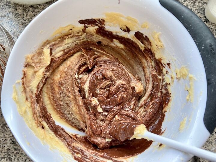 best brazilian cake bolo de brigadeiro, Melted chocolate being mixed into the cake batter for Brigadeiro Brazilian Cake