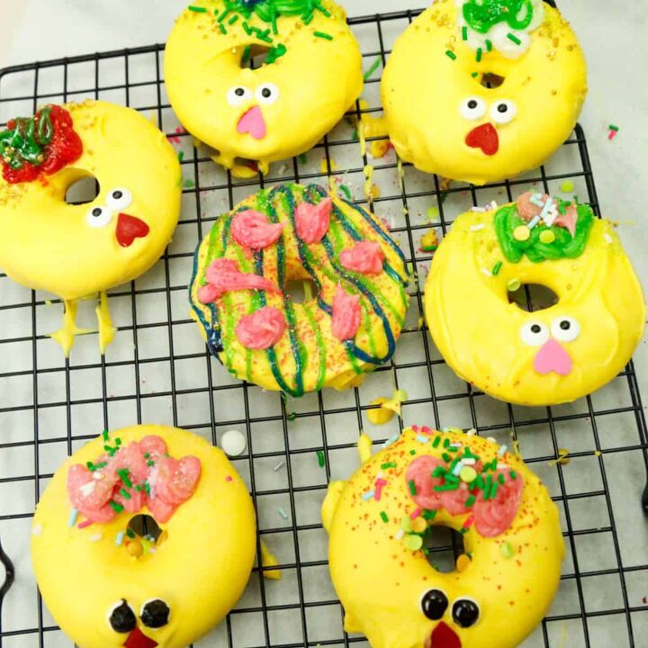 chocolate rice krispies treats, featured image easter donuts