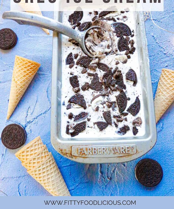 oreo ice cream recipe, Pinterest image for homemade oreo ice cream