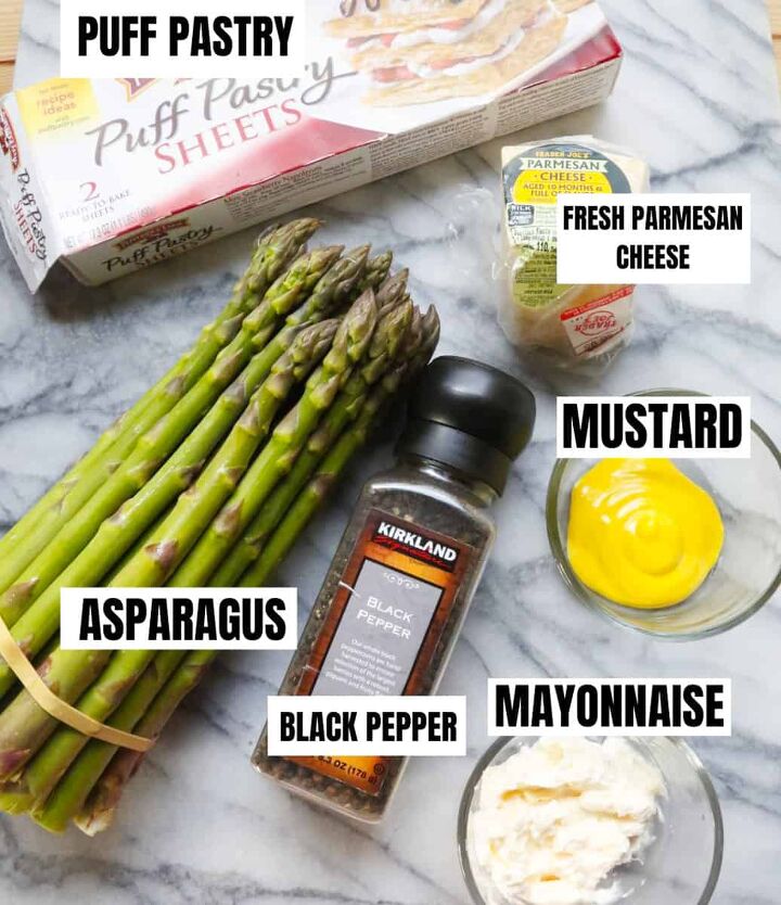 asparagus puff pastry, Ingredients for asparagus tart