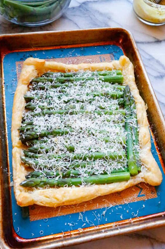 asparagus puff pastry, Add fresh parm to take this tart to the next level
