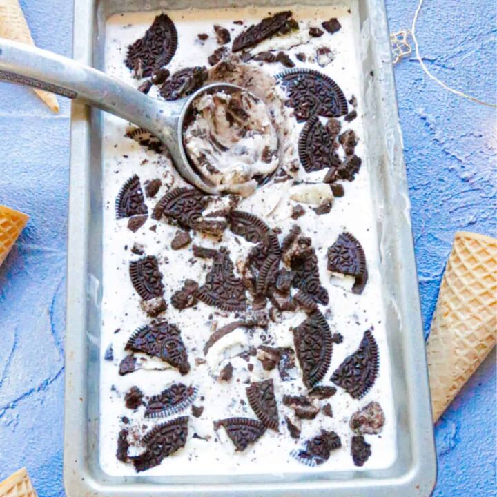 creamy lemon pasta with chicken, featured image for homemade oreo ice cream recipe