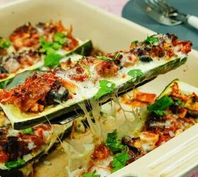 zucchini boats with ground turkey, Fresh out of the oven stuffed zucchini ground turkey