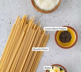 bucatini cacio e pepe, The ingredients you need for this recipe
