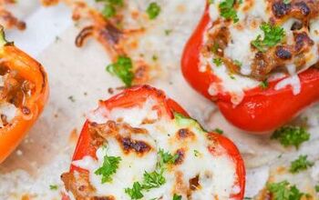 An Easy Lasagna Inspired Meat and Cheese Stuffed Peppers Keto Recipe