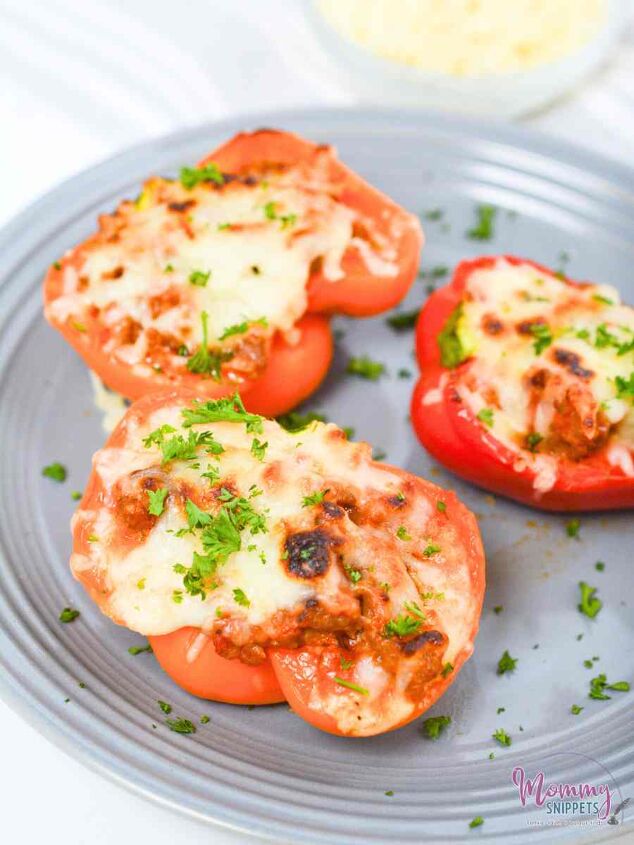 an easy lasagna inspired meat and cheese stuffed peppers keto recipe, Lasagna Inspired Meat and Cheese Stuffed Peppers