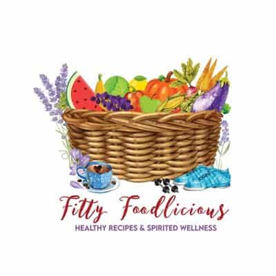 blueberry shortcake healthy flag cake, Fitty Foodlicious logo