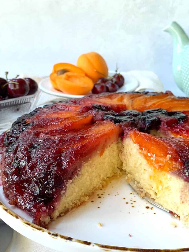 apricot cherry upside down cake, Upside down apricot cake with cherries