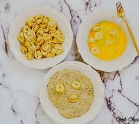 air fried tortellini, breading the air fried tortellini