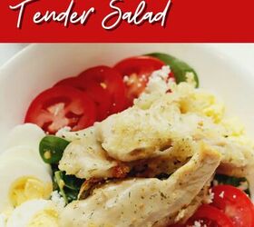 spicy garlic chicken tender salad, Pin showing Spicy Garlic Chicken Tender Salad
