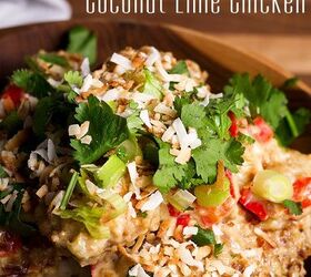 crispy coconut lime chicken, A bowl of rice and Crispy Coconut Lime Chicken