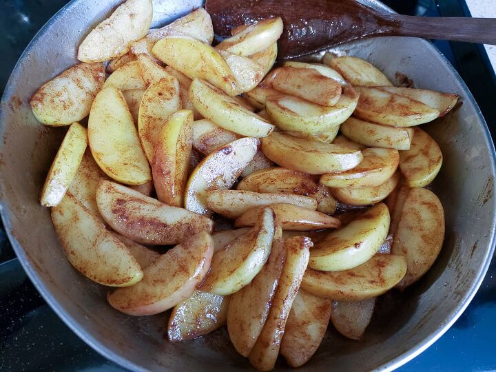 southern style cinnamon fried apples, and spiced