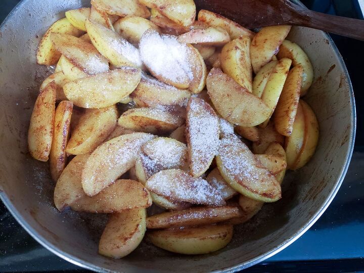 southern style cinnamon fried apples, and lightly sugared