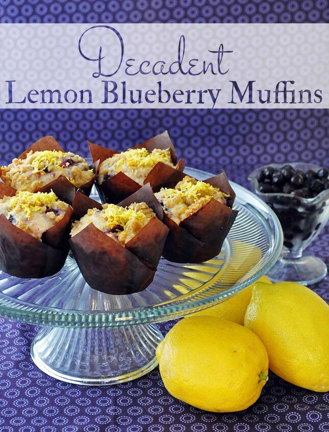 Lemon Blueberry Muffins ofbatteranddough com