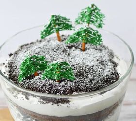 Chocolate Winter Trifle With Edible Evergreen Trees