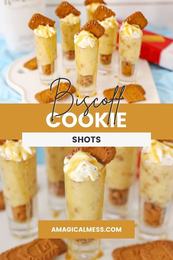 biscoff cookie rumchata pudding shots recipe, Cookie shots lined up