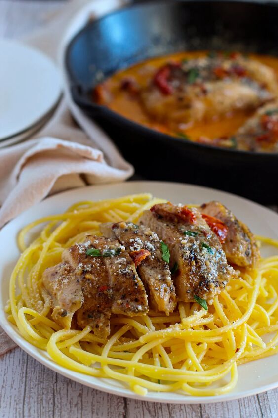 marry me chicken the perfect recipe for a delicious and hearty dinner, Marry me chicken over pasta on a plate