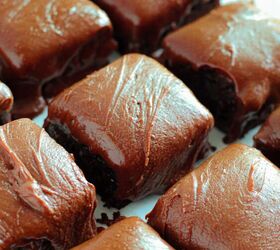 mocha dark chocolate fudgy brownies recipe, Brownies sliced into squares