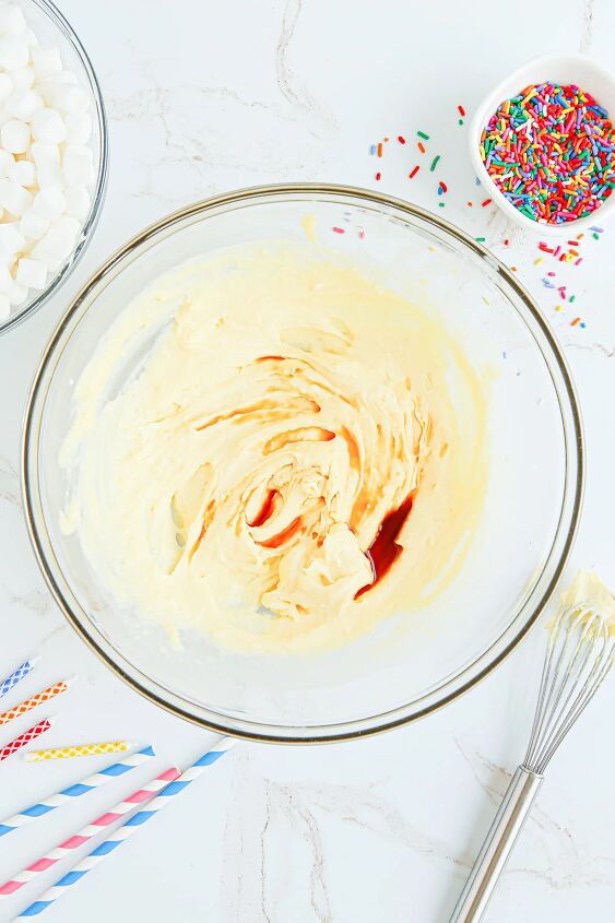 happy birthday cake fluff salad recipe, Vanilla pudding with vanilla extract
