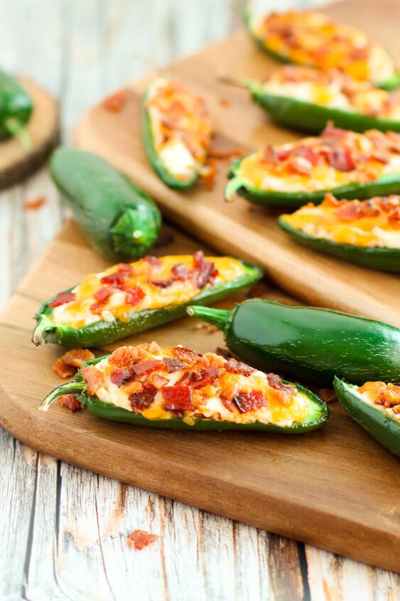 easy bacon jalapeno poppers appetizer, Stuffed jalepenos with bacon and cream cheese