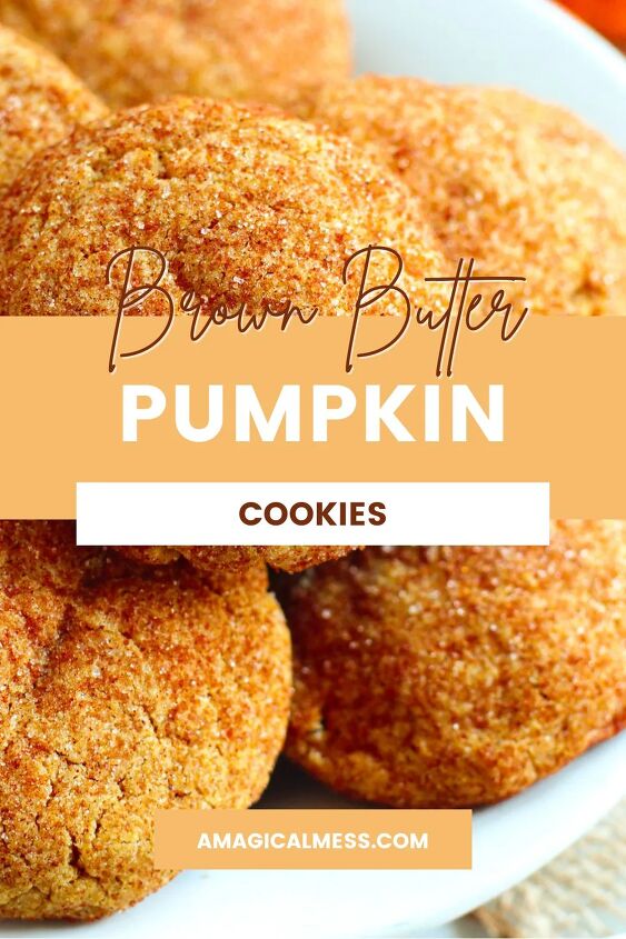 chewy brown butter pumpkin cookies, Brown butter cookies in a bowl