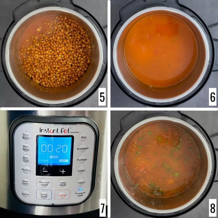 delicious kala chana curry instant pot, Pressure cook and top with cilantro