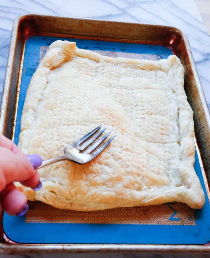 strawberry turnovers, deflate the puff pastry