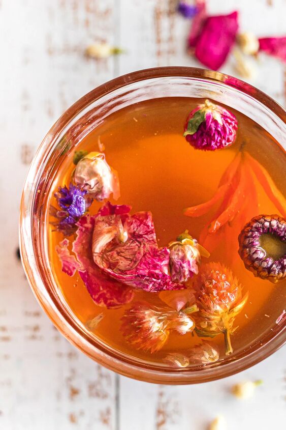 diy floral tea globes for blooming flower tea, Mug full of tea and flowers
