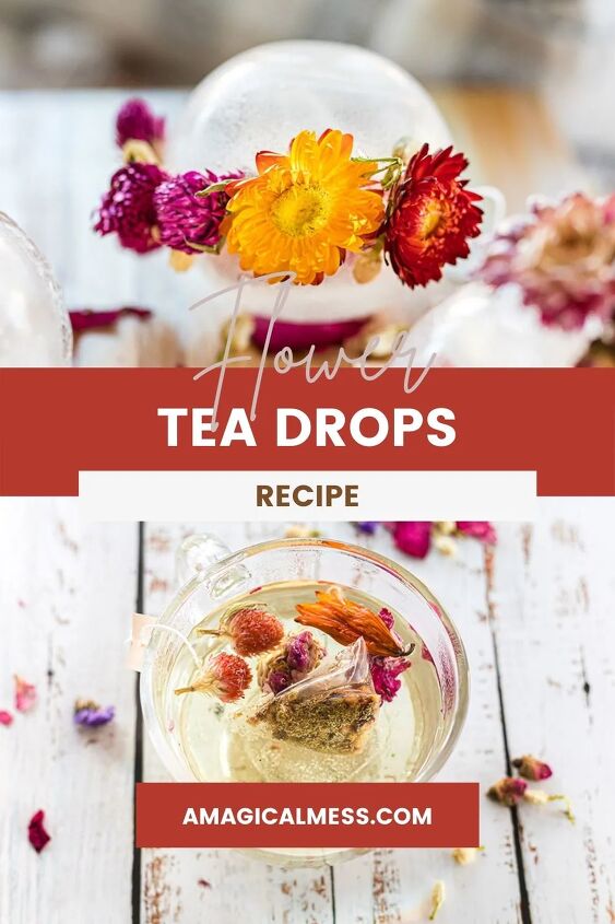 diy floral tea globes for blooming flower tea, Floral tea globes and a mug full of tea