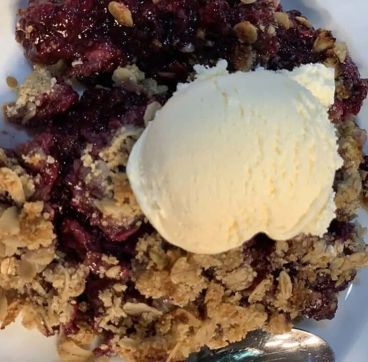 how to make delicious homemade blackberry cobbler, We love it best warm with a scoop of vanilla ice cream