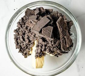 milky way brownies, chocolate and butter in a glass bowl