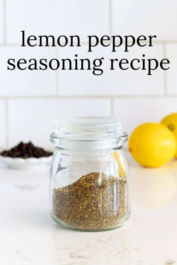 lemon pepper seasoning recipe, Lemon Pepper Seasoning with lemons and black pepper in the background