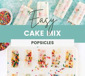 happy funfetti cake batter popsicles, Frozen cake mix pops on ice