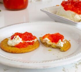 red pepper jelly, Red pepper jelly over cream cheese