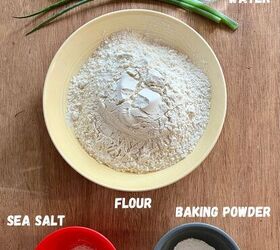 easy vegan flour tortillas using a press, Vegan tortilla ingredients olive oil water flour salt and baking powder