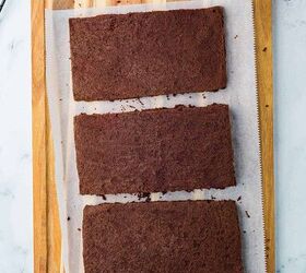 chocolate fudge cake, Cut the cake into three slices