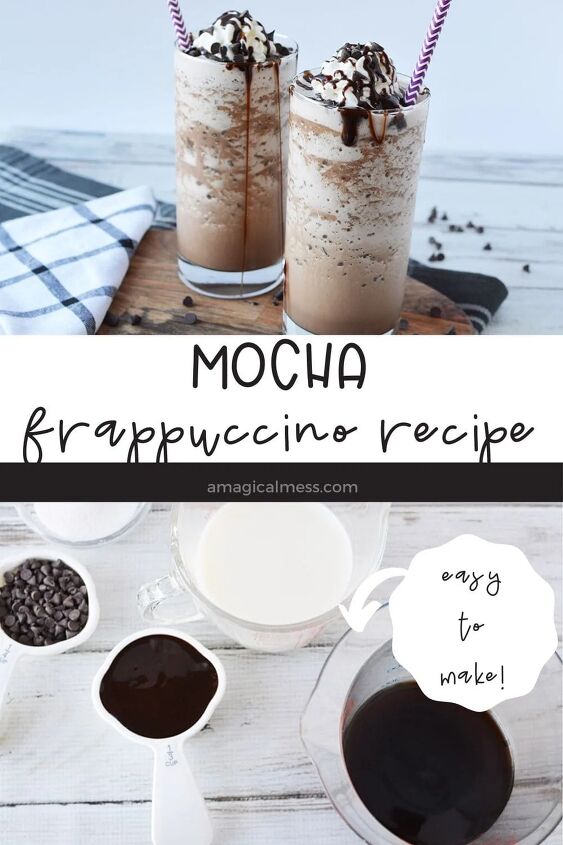 homemade mocha frappuccino, Mocha frappuccino drinks in glasses with straws