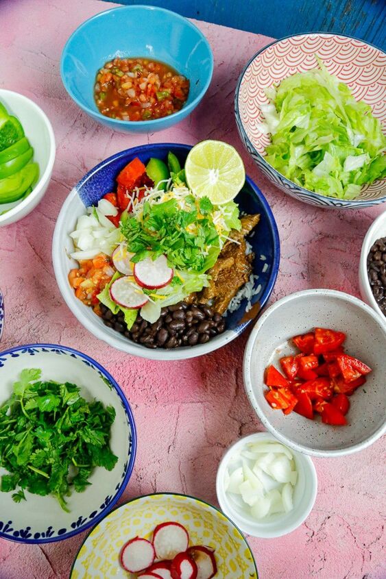 beef burrito bowls, Look at these gorgeous colors for an easy summer meal