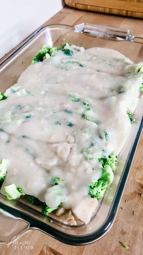 cheesy chicken and broccoli casserole, This classic cheesy chicken and broccoli casserole recipe is a low carb low calorie delicious yet nutritious dinner made simple