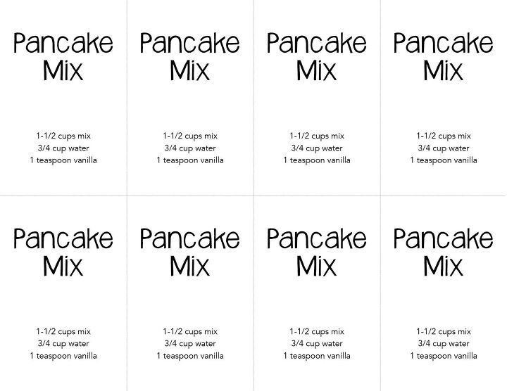 homemade pancake mix recipe to stock your pantry, Printable pancake label with instructions